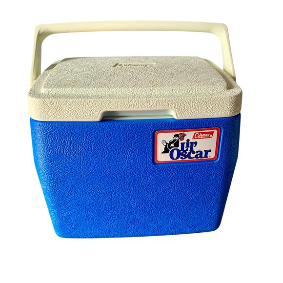 Vintage Coleman Lil Oscar Personal 8 Qt Cooler 5272 Blue White 1980s Beer/Lunch - Picture 1 of 14